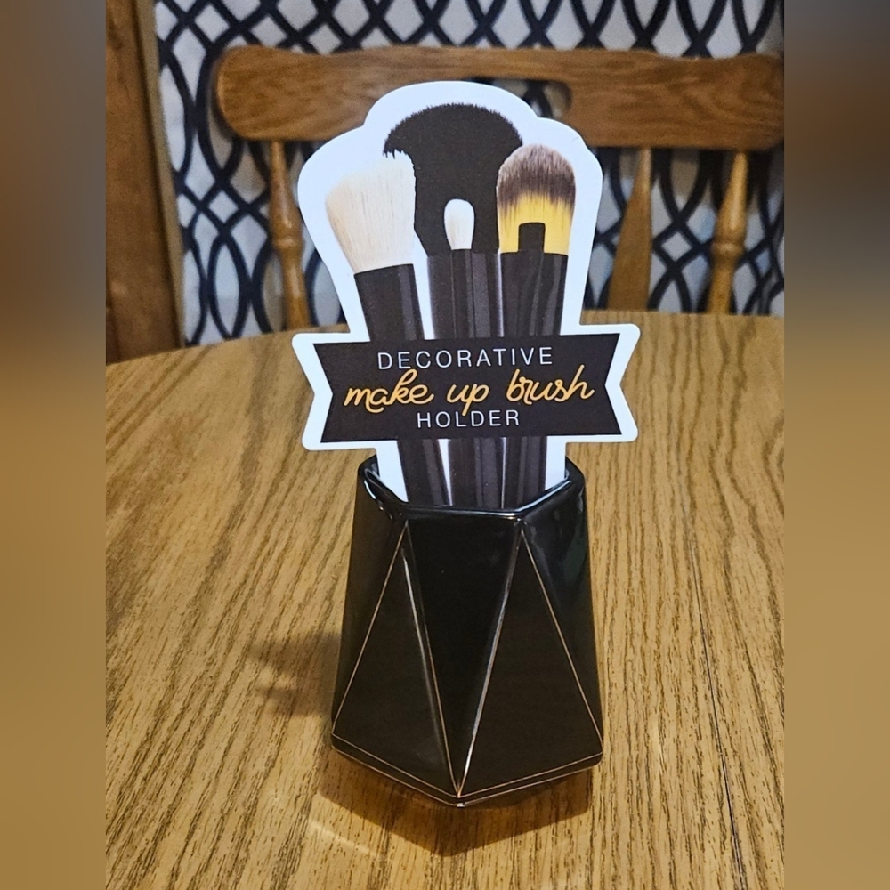 Black Decorative Makeup Brush/Pen  Holder NWT